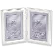 Silver-plated Beaded Double 4x6 Photo Frame