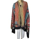 Antique Design Paisley Shawls or Wraps in Wool Fabric from Kashmir in India