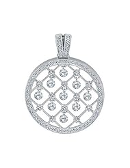 Birthstone Company 14K White Gold Diamond Dashing Diamonds Pendant with 18" Chain