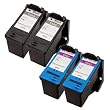 Sophia Global Remanufactured Ink Cartridge Replacement for Dell J5566 and J5567 (2 Black, 2 Color)