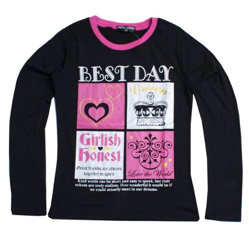 ジュニア Tシャツ 女の子カジュアルプリント長袖Tシャツ（子供用）130cm140cm150cm160cm
