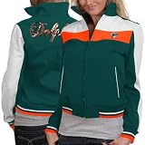 Miami Dolphins Ladies Aqua Bonded Softshell Full Zip Jacket (Medium)