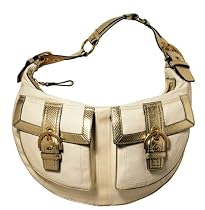AUTHENTIC COACH CANVAS POCKET TORTILLA WITH SNAKE SKIN HOBO BAG 4461 LIMITED EDITION)