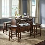 Cabin Fever Formal Center Island Dining Table in Bistro Brown