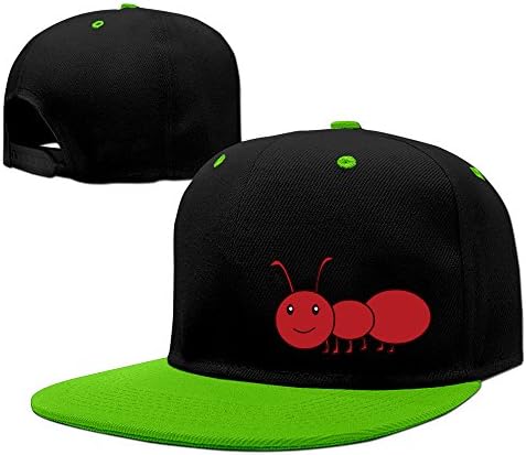 Red Cartoon Worm Hard Panel Snapback Hat KellyGreen