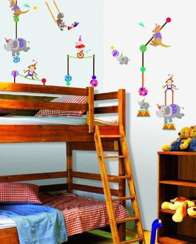 Animal Circus Nursery/Kids Room Peel & Stick Removable Home Wall Art Sticker Decals