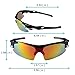 poshei P04 Polarized Sports Sunglasses with 5 Set Interchangeable Lenses for Biking Fishing Running Driving Golf Baseball (Black&Grey)