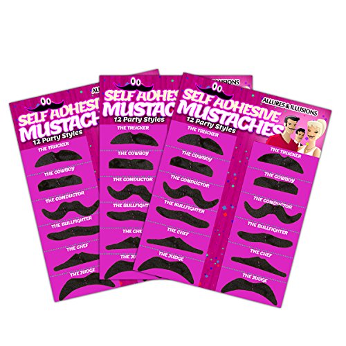 Allures & Illusions Fake Mustaches on Purple Card