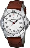 Wenger by Swiss Army Knife 70480 Men's Stainless Steel Alpine Silver Tone Dial Leather Strap Watch