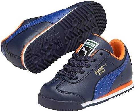 PUMA Roma Basic Kids Sneaker (Toddler/Little Kid/Big Kid), Peacoat/Surf The Web, 11.5 M US Little Kid