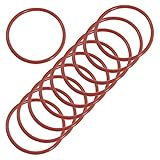 uxcell Oリング　オイルシールガスケット　耐摩耗性　ラバー製　ガスケットワッシャー　レッド　１０個入り