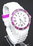 Reflex - SR015 - Montre Mixte Blanche et Violette au Bracelet en Silicone Image du produit
