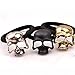 Women's Retro Punk Fashion Metallic 3D Skull HairBand Rope Tie Wrap Ponytail Holder Silver