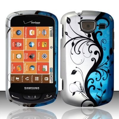 Samsung Brightside U380 (Verizon) Blue/Silver Vines Design Hard Case Snap On Protector Cover Samsung Brightside U380 (Verizon) Blue/Silver Vines Design Hard Case Snap On Protector Cover