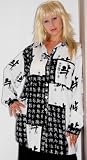 BLACK WHITE SHIRT TOP PATCHED ASIAN Fits - M L XL 1X 2X - D145S