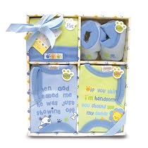 Baby Essentials 4 Piece Boy Layette Set in Blue/Green