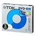 TDK �f�[�^�pDVD-RW 4�{���Ή� �C���N�W�F�b�g�v�����^�Ή��i�z���C�g�j 5���p�b�N DRW47PB5S