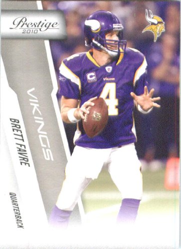 2010 Panini Prestige Football Cards # 109 Brett Favre - Minnesota Vikings - NFL Trading Card in Screwdown Case