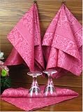 Armani International, Regale Collection, Dish-Towel, Luxury European Jacquard Linen-Cotton, Soft French Cranberry Color