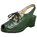 Re-Mix Vintage Women's Greta Lace-Up Wedge,Dark Green,9 M US