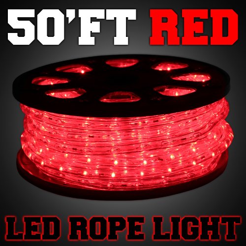 50'ft Red Color LED Rope Light 2-Wire Flexible Home Outdoor Christmas Decorative 50'ft Red Color LED Rope Light 2-Wire Flexible Home Outdoor Christmas Decorative