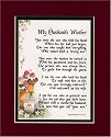 "My Husband's Mother" Touching 8x10 Poem, Double-matted in Burgundy/Dark Green And Enhanced With Watercolor Graphics.