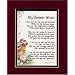 A Gift For A Mother-in-law. Touching 8x10 Poem, Double-matted in Burgundy/Dark Green And Enhanced With Watercolor Graphics. A Gift For A Mother-in-law.