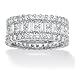Platinum over Sterling Sterling DiamonUltra™ Cubic Zirconia Eternity Band