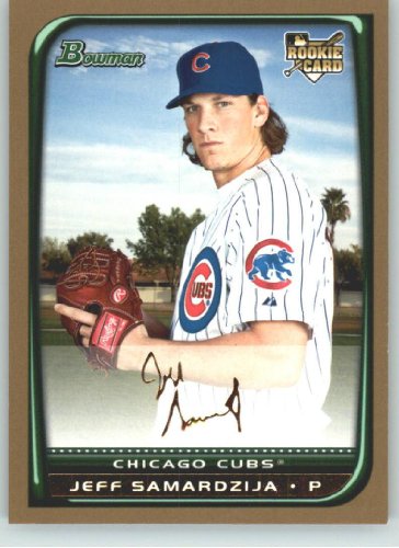 2008 Bowman Draft Gold #BDP55 Jeff Samardzijia - Chicago Cubs (RC - Rookie Card Parallel) (Baseball Cards)