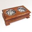 Cherry Pet Feeder Crafted from Solid Cherry Wood - Elevated Dog Dish Stand Holder For Small Dogs - Top Rated - Best Quality Available - Best Pet Bowl Stand For Dog Food or Cat Food!