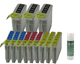 12 Pack Remanufactured Ink Cartridge Replacement for HP 11XL (3 Black, 3 Cyan, 3 Yellow, 3 Magenta) + Glue Stick.