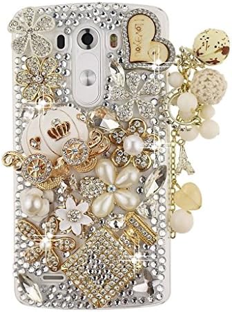 EVTECH(TM) for LG G3 S Mini/Vigor LS885 D725/Beat/3D Handmade Fashion Crystal Rhinestone Bling Case Cover Hard Case Clear(100% Handcrafted) (Not Fit for LG G3)