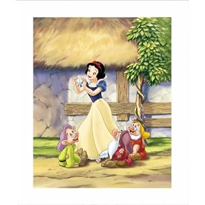 Snow White, Two Hearts Mounted Art Print