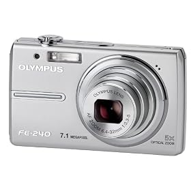 Olympus FE-240 Digital Compact Camera - Silver (7.1MP, 5x Optical Zoom) 2.5'' LCD