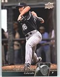 2010 Upper Deck Baseball Card # 186 Huston Street - Colorado Rockies - MLB Trading Card Shipped In Protective Screwdown Display Case!