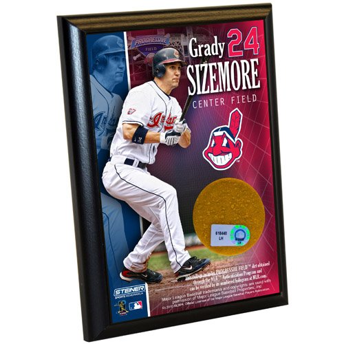 MLB Cleveland Indians Grady Sizemore 4-by-6-Inch Dirt Plaque