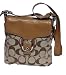Authentic Coach Signature Duffle Hobo Flap Handbag Khaki Doe 13360