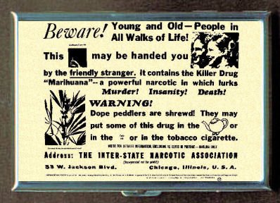 MARIJUANA KILLER DRUG FUNNY ID Holder, Cigarette Case or Wallet: MADE IN USA!