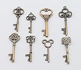 8pcs Assorted Bottle Openers Copper Key Shaped Wedding Party Favors Antique Rustic Decoration