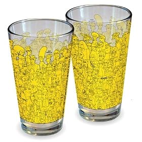 Simpsons Pint Glass Citizens of Springfield