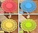 ONOR-Tech Set of 6 Lovely Cute Sweet Semitransparent Lace Cup Mat Silicone Rubber Coaster for Wine, Glass, Tea