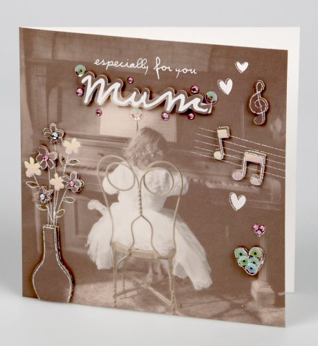 Girl on Piano Mother's Day Card