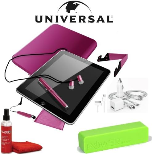 Universal 13-Piece Deluxe Universal Tablet Set for , Samsung Galaxy Tab, Note, Apple iPad Air, Mini, Amazon Kindle, Fire, HDX, Paperwhite, Google Nexus, Chromo Inc, Dell Venue, Lenovo, Dragon Touch, Matricom, Blackberry Playbook, Asus, Kurio Kids, VTech, XO, LeapFrog, Nabi, Nook HD+, Glowlight and Fits 7 to 10-Inch Netbook/Laptops (Pink)