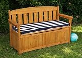 For Kids Only, Inc. Outdoor Storage Bench with Navy Stripe Cushion