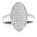 Sterling Silver Ring Cubic Zirconia CZ Oval Shape Fashion Right Hand Ring