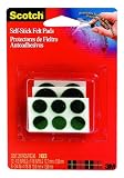 3M Scotch 743ES Self-Stick Felt Pads Assorted Green, 6-Pack