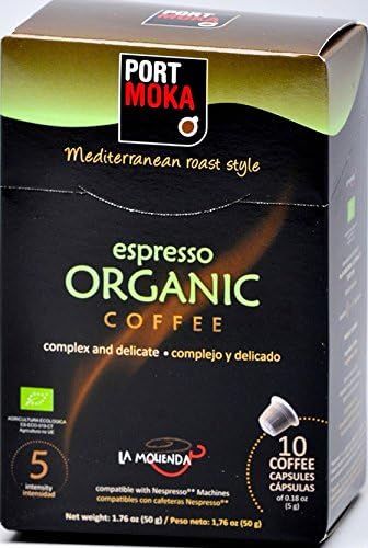 Port Moka Espresso Organic Coffee, Nespresso Compatible Capsules (40 Count)