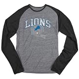 Detroit Lions Retro Sport Button Hook Tri-Blend Long Sleeve Raglan T-Shirt