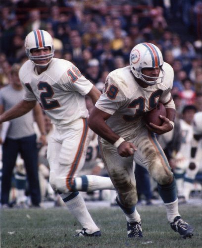 BOB GRIESE & LARRY CSONKA MIAMI DOLPHINS 8X10 SPORTS ACTION PHOTO (A)