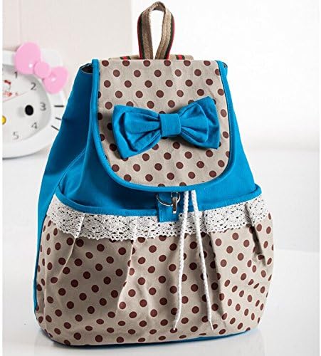 Lightweight Orgrover College Students' Leisure Style Fashion Lace Bow Wave Lovely Backpack Backpack Like Blue